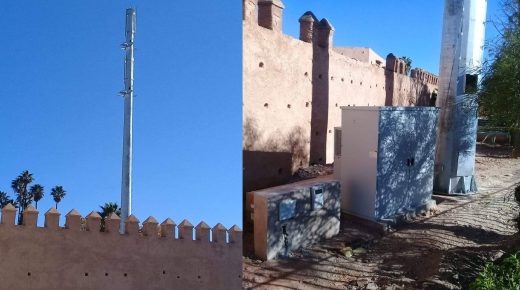 تنصيب عمود لاقط اثناء نوم السكان وابناء المدينة القديمة يحتجون