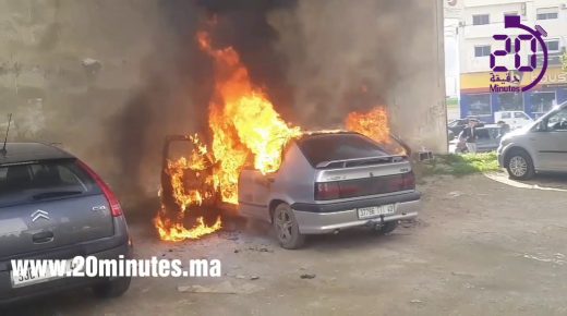 طنجة : شاهد لحظة انفجار سيارة
