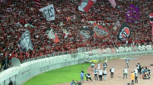 جماهير الوداد بعد تسجيل الهدف 3