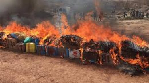 إتلاف كمية كبيرة من المخدرات والسجائر المهربة سبق أن حجزتها مصلحة الجمارك بأكادير