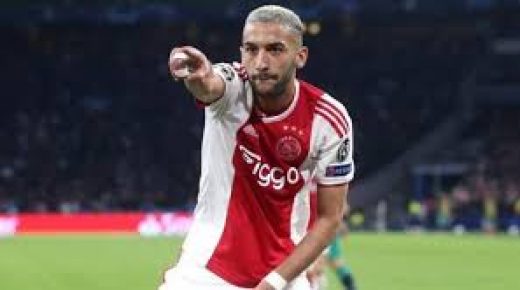 حكيم زياش يصنف ثالث أفضل صانع أهداف في دوري عصبة الابطال الأوروبية