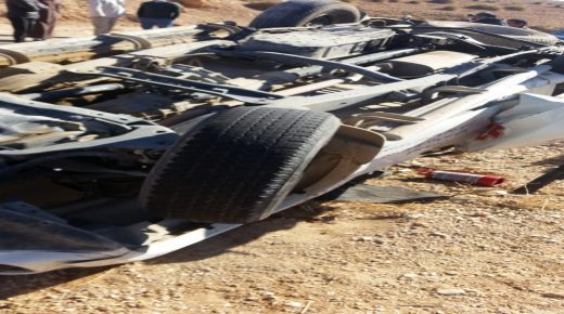 وفاة ثلاث أشخاص إثر إنقلاب سيارة إسعاف قرب تزارين على بعد 28 كلم على مدينة ميسور