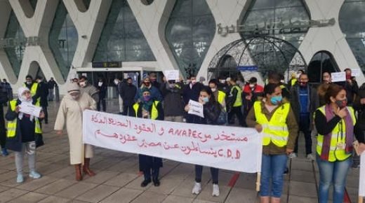 مراكش: عمال شركة” سويسبور” بمطار المنارة يخضون وقفة احتجاجية