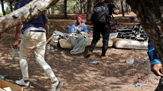 African migrants are seen in a makeshift camp in the Moroccan mountains near the city of Tangier, Morocco September 6, 2018. Picture taken September 6, 2018. REUTERS/Youssef Boudlal