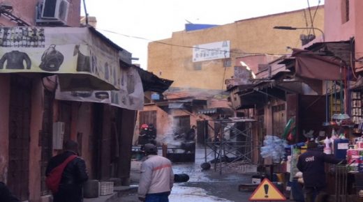 عاجل… نشوب حريق مهول بإحدى المحلات التجارية بمراكش
