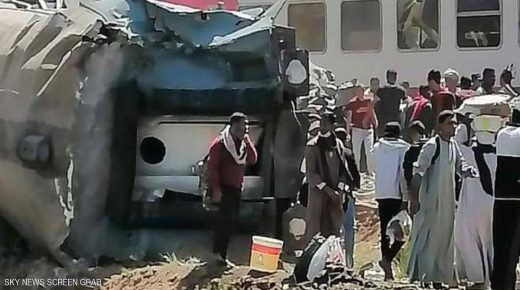 تصادم قطارين في سوهاج بصعيد مصر