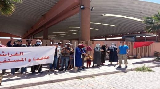 الباعة الجائلين بمراكش يخضون احتجاجا على عدم استفادتهم من أماكن دخل السوق المحاميد9