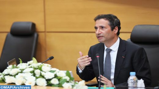 Conférence de presse du ministre de l’économie, des Finances et de la Réforme de l'Administration, Mohamed Benchaâboun autour de la loi de finances rectificative pour l'année budgétaire 2020. 04082020-Rabat.