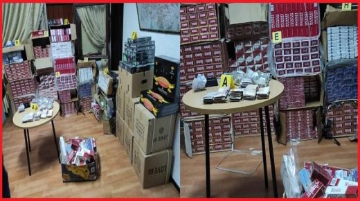 وجدة: توقيف أشخاص بحي كولوش بحوزتهم 8800 علبة من السجائر المهربة من مختلف الأنواع و440 علبة من مادة “المعسل”