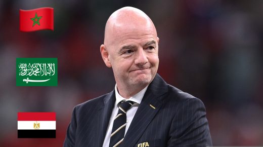 AL KHOR, QATAR - DECEMBER 18: FIFA President Gianni Infantino looks on following the FIFA Arab Cup Qatar 2021 Final match between Tunisia and Algeria at Al Bayt Stadium on December 18, 2021 in Al Khor, Qatar. (Photo by David Ramos - FIFA/FIFA via Getty Images)