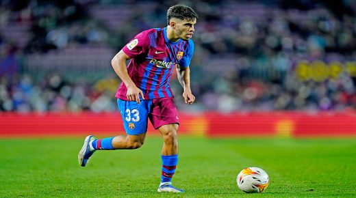 Abde Ezzalzouli of FC Barcelona during the La Liga match between FC Barcelona and Deportivo Alaves played at Camp Nou Stadium on October 30, 2021 in Barcelona, Spain. (Photo by Pressinphoto / Icon Sport)