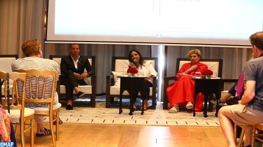 Conférence de presse tenue en marge du lancement de la première édition du Maroc Fashion Week, à l'initiative de l'Oriental Fashion Show (OFS), une plateforme internationale fondée par la Marocaine Hind Joudar et dédiée à la couture et à la mode orientale. 03062022-Marrakech