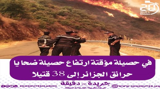 في حصيلة مؤقتة ارتفاع حصيلة ضحايا حرائق الجزائر إلى 38 قتيلا
