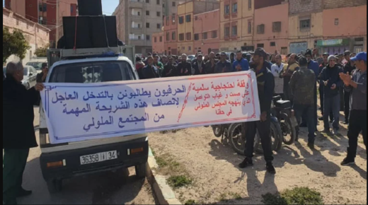 احتجاج العشرات من الحرفيين والمهنيين بأيت ملول