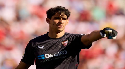 SEVILLE, SPAIN - MARCH 12: Yassine Bounou of Sevilla FC looks on during the LaLiga Santander match between Sevilla FC and UD Almeria at Estadio Ramon Sanchez Pizjuan on March 12, 2023 in Seville, Spain. (Photo by Fran Santiago/Getty Images)