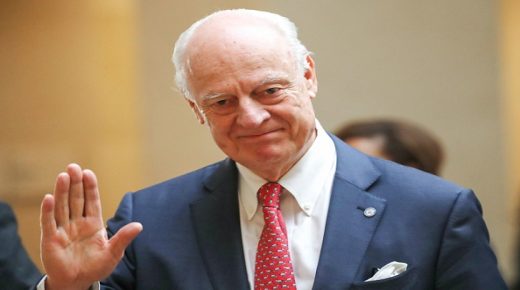 UN Special Envoy for Syria Staffan de Mistura attends a meeting on forming a constitutional committee in Syria, on December 18, 2018 at the United Nations Offices in Geneva. (Photo by DENIS BALIBOUSE / POOL / AFP) (Photo credit should read DENIS BALIBOUSE/AFP via Getty Images)