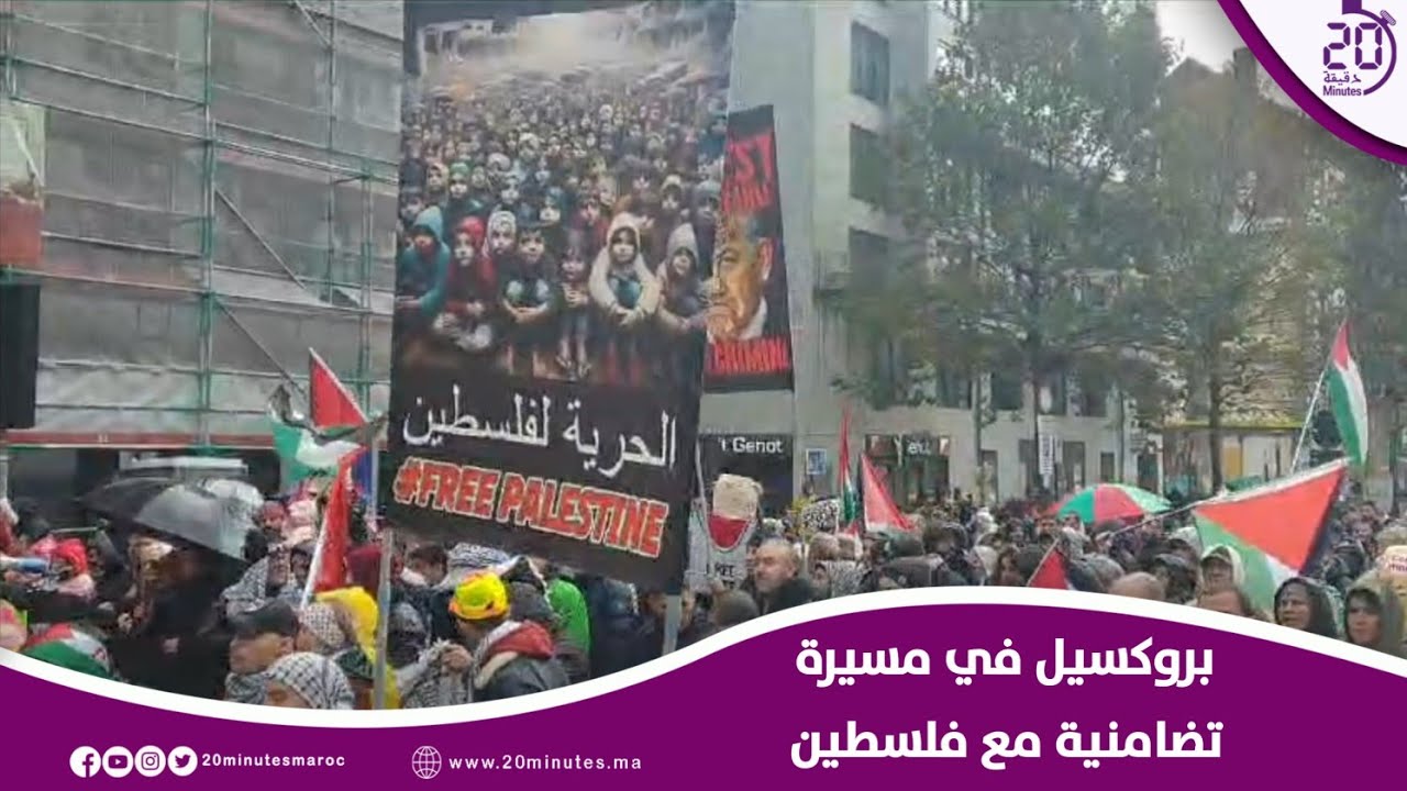 بروكسيل في مسيرة تضامنية مع فلسطين