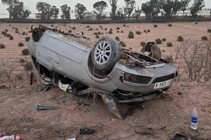 حالتي وفاة و9 جرحى إثر حادثة سير خطيرة وقعت بالمدار السقوي لسد يوسف بن تاشفين