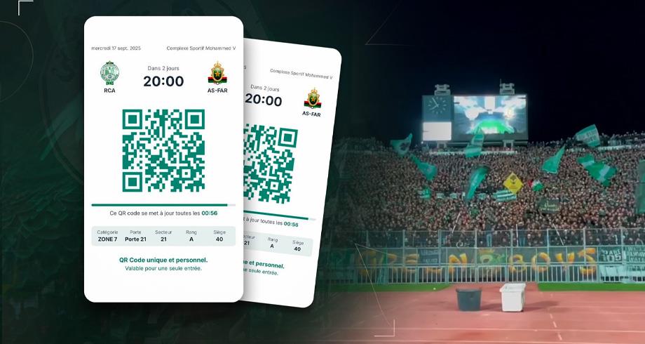 وداعا للتذاكر الورقية.. الرجاء يفرض نظام الدخول بالهاتف لقمته أمام الجيش الملكي