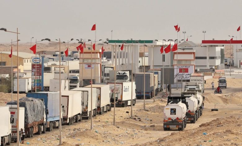 شاحنات وبضائع مغربية متجهة نحو موريتانيا ضمن توسع الصادرات المغربية التي تجاوزت 35% من واردات نواكشوط