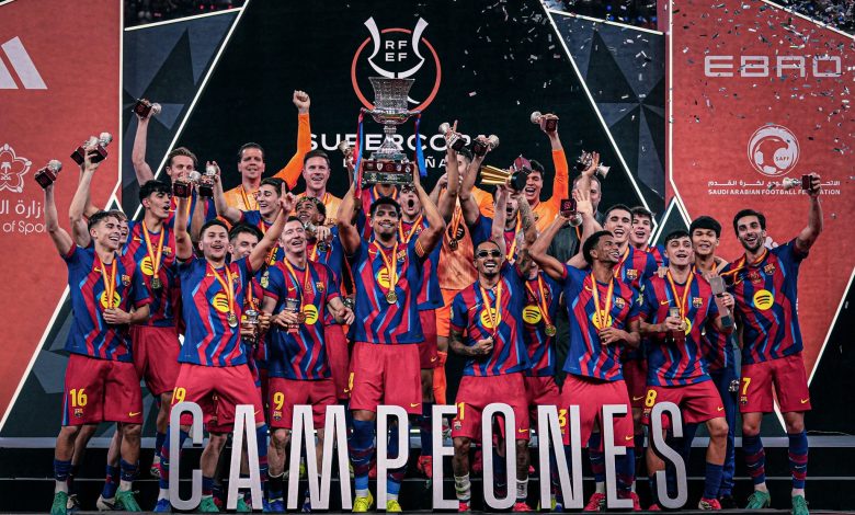 برشلونة يهزم ريال مدريد 3-2 ويتوج بكأس السوبر الإسباني للمرة الثانية تواليًا