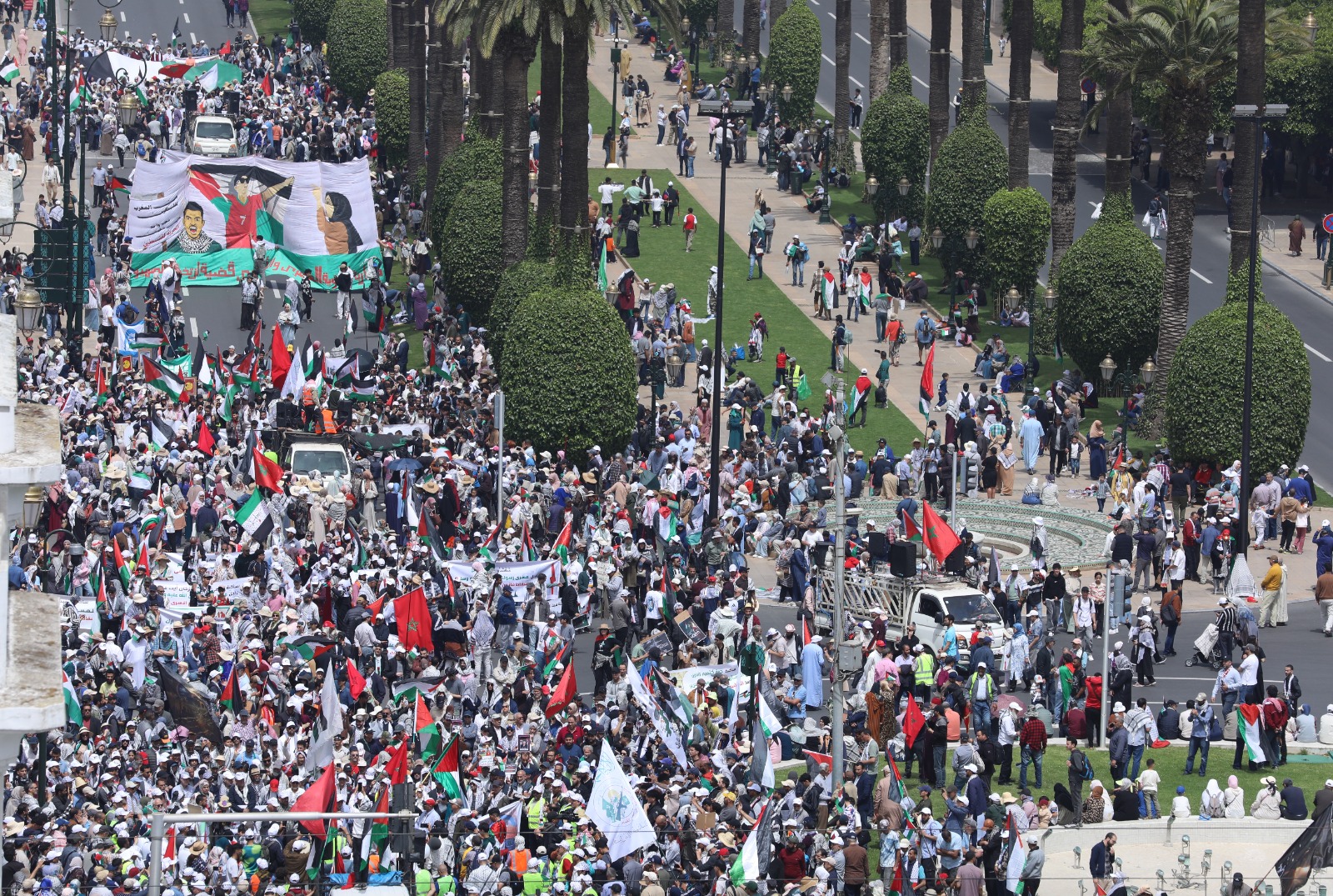 مسيرة حاشدة بالرباط دعما لفلسطين.. مغاربة ينددون بإعدام الأسرى ويطالبون بحماية الأقصى