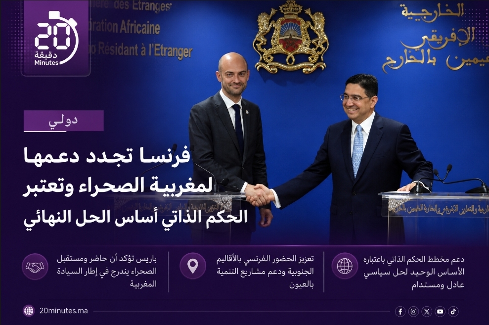فرنسا تجدد دعمها لمغربية الصحراء وتعتبر الحكم الذاتي أساس الحل النهائي
