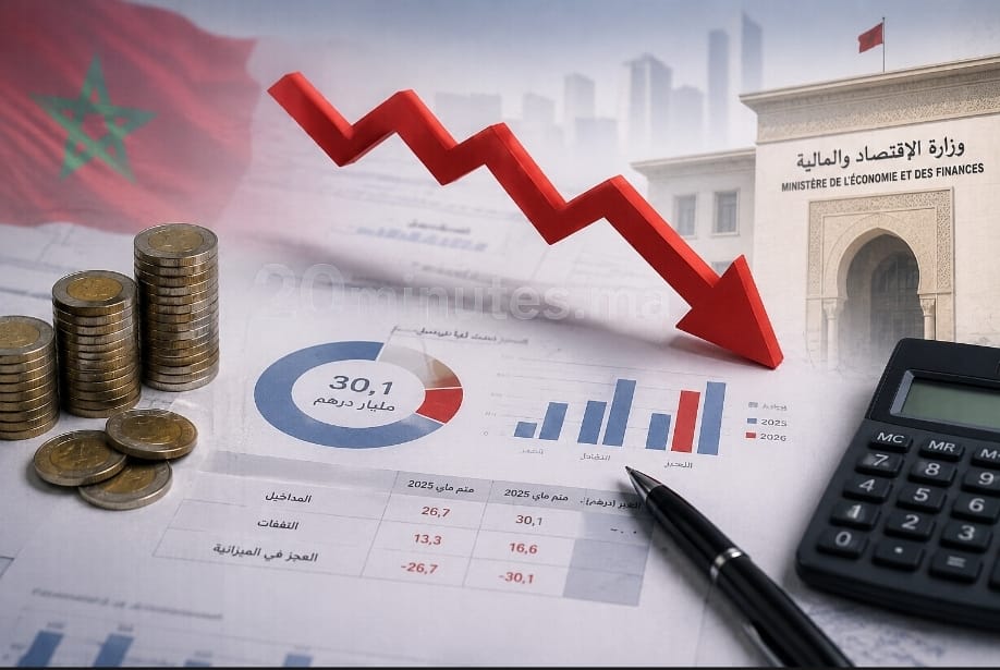 عجز الميزانية يرتفع إلى 30,1 مليار درهم
