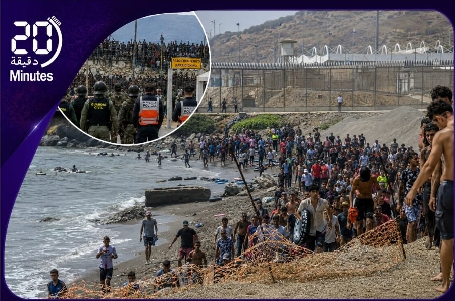 نحو 49 ألف مهاجر يعبرون إلى سبتة.. سانشيز يتوجه إلى المدينة والمغرب وإسبانيا يعززان الحدود