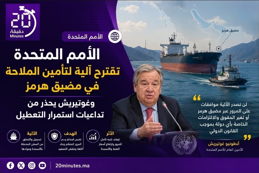 الأمم المتحدة تقترح آلية لتأمين الملاحة في مضيق هرمز وتحذر من تداعيات استمرار التعطيل